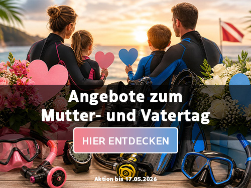 Mutter und Vater mit Kindern und Tauchausrüstung