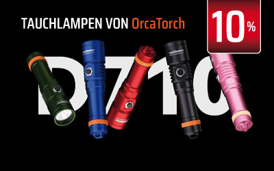 Tauchlampe D710 von OrcaTorch