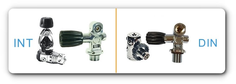 DIN und INT Ventil Atemregler tauchen