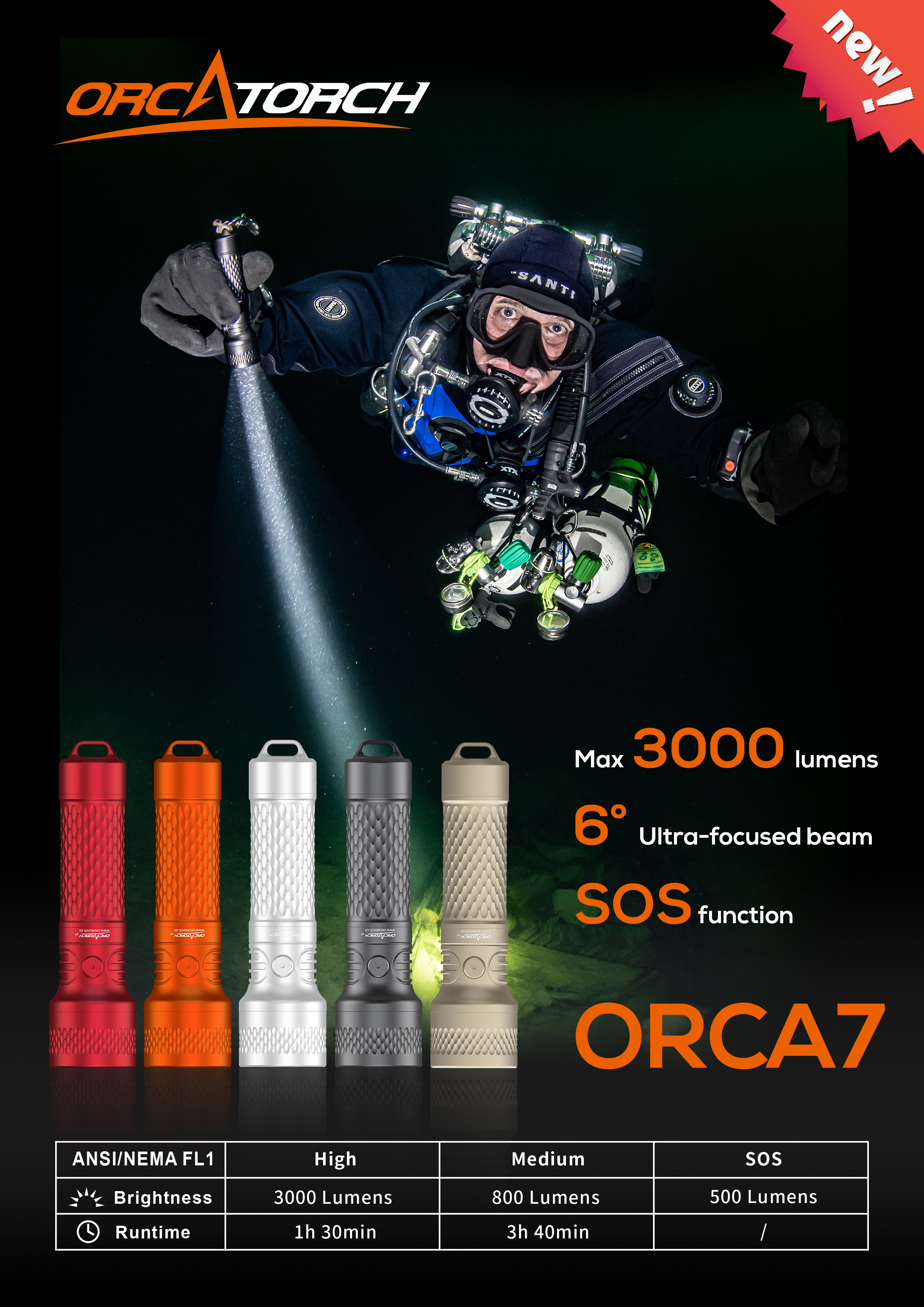 ORCA 7 - Tauchlampe